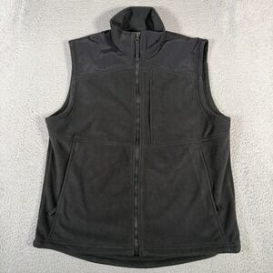 Duluth Vest Mens Medium Black Shoreman's Fleece Gridlock Full Zip Outdoor Work